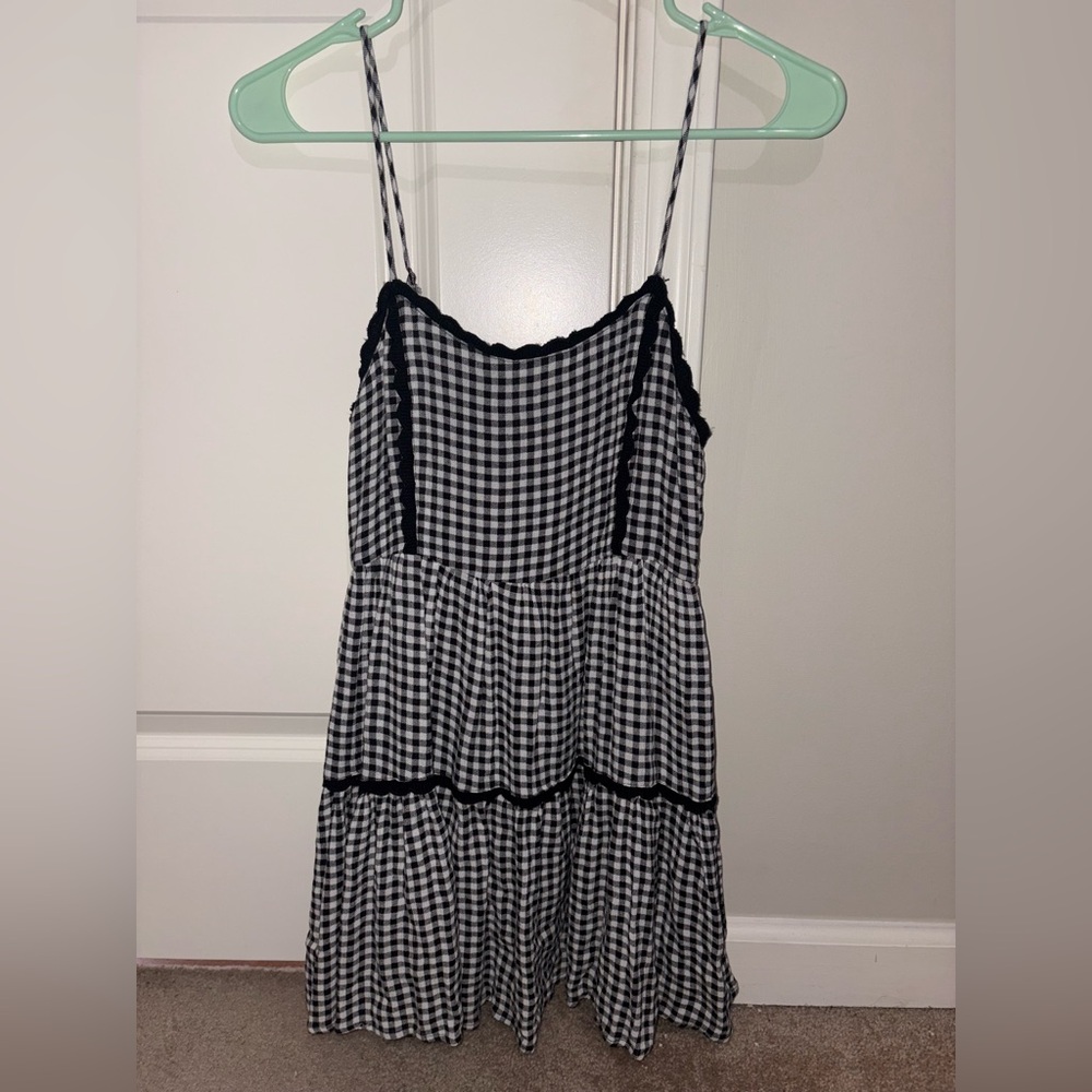 Sky and Sparrow Black and White Gingham Mini Dress